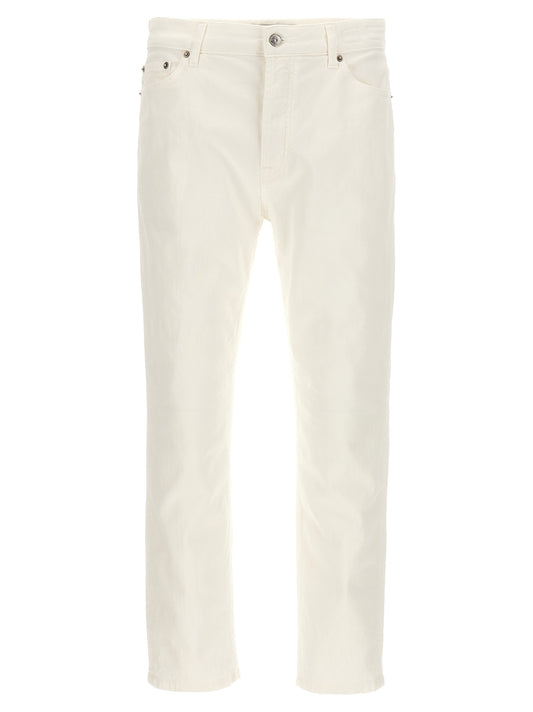 White Cotton Straight-Leg Jeans