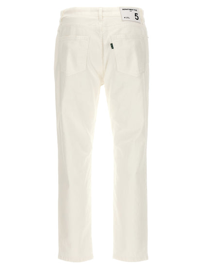 White Cotton Straight-Leg Jeans