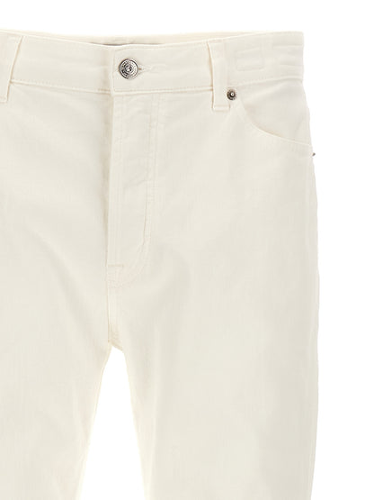 White Cotton Straight-Leg Jeans