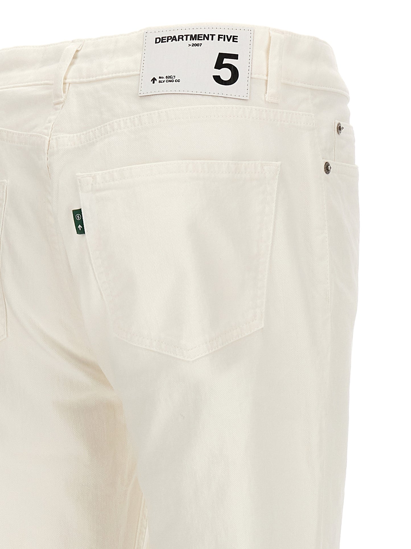White Cotton Straight-Leg Jeans