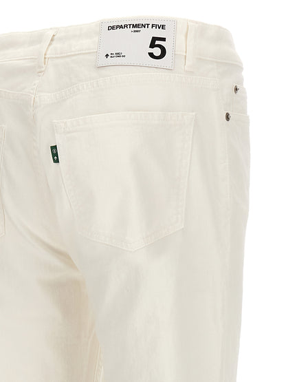 White Cotton Straight-Leg Jeans