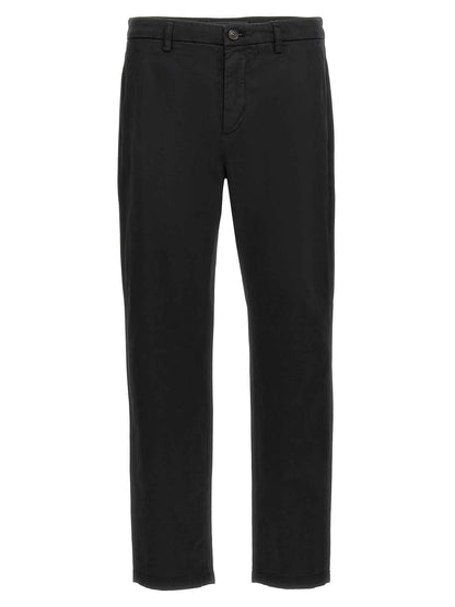Black Cotton Casual Pants