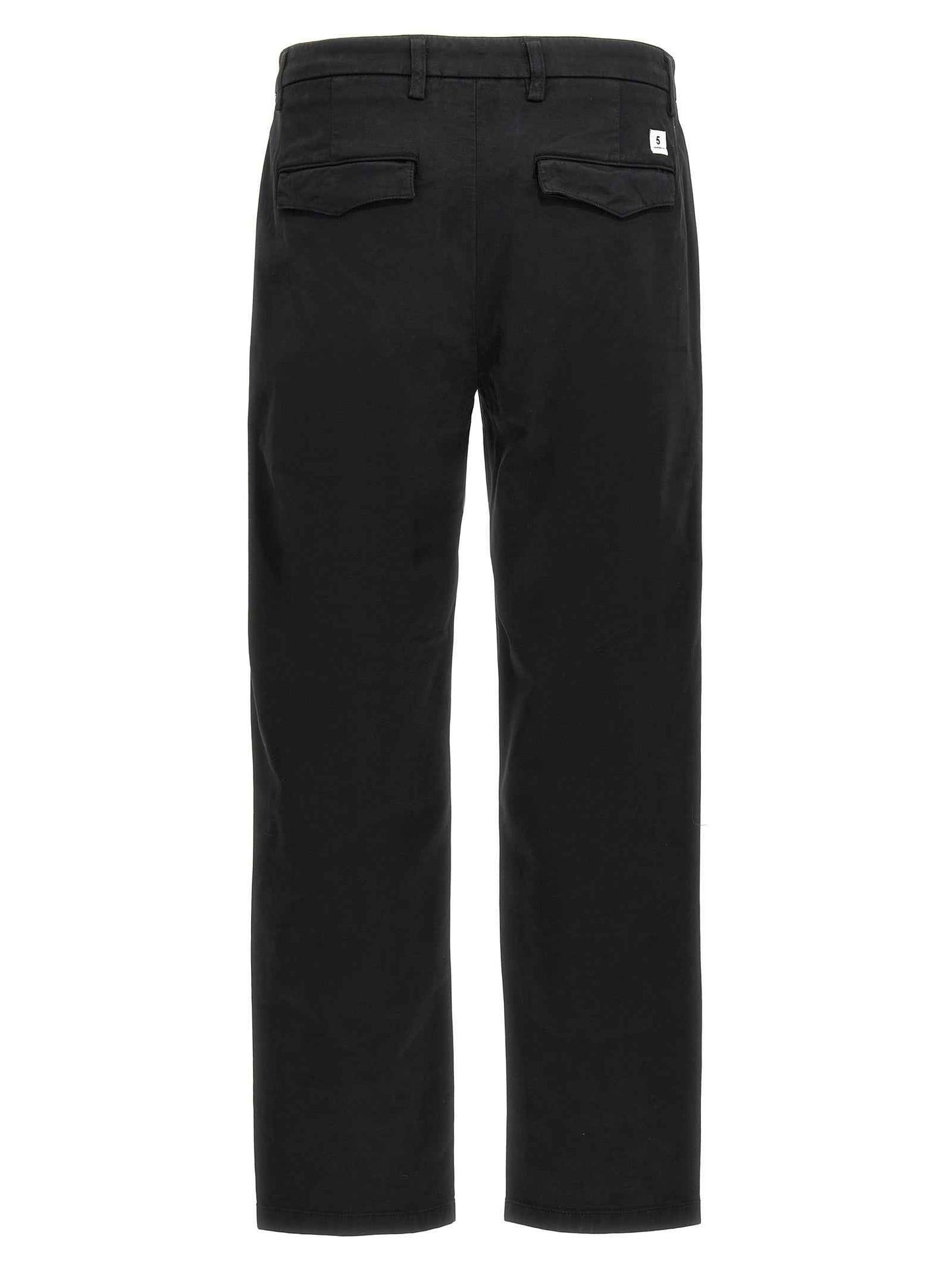 Black Cotton Casual Pants