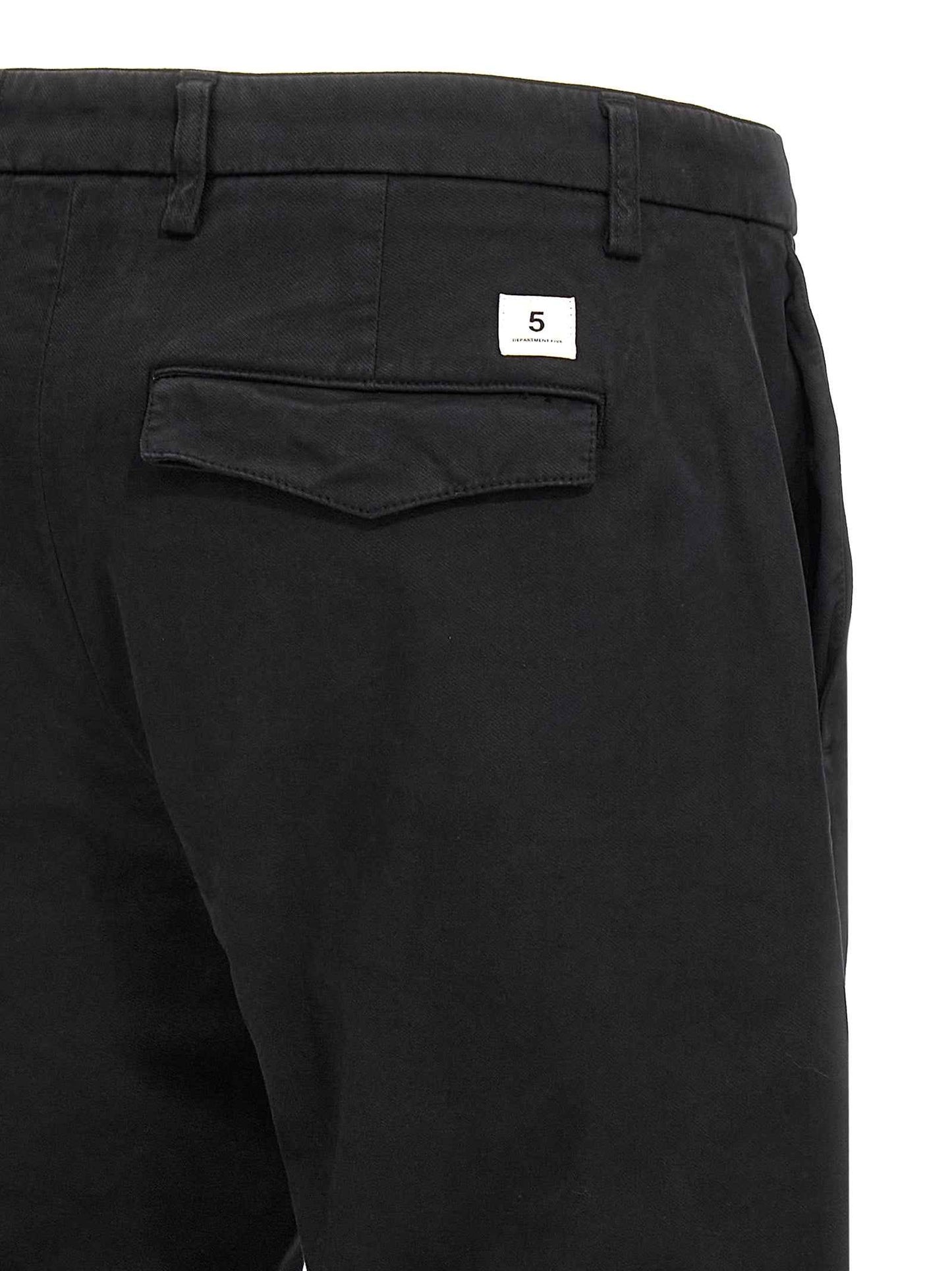 Black Cotton Casual Pants