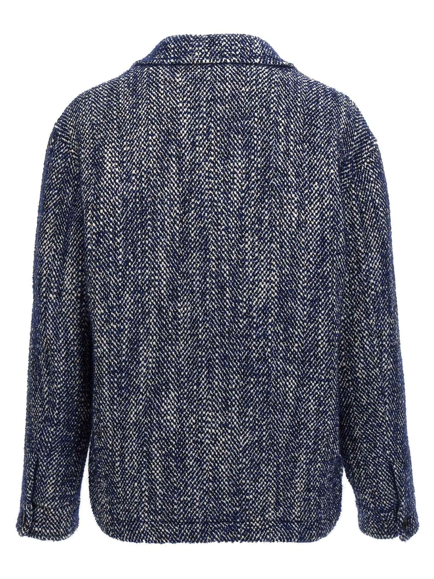 Blue Wool Full-Length Jacket