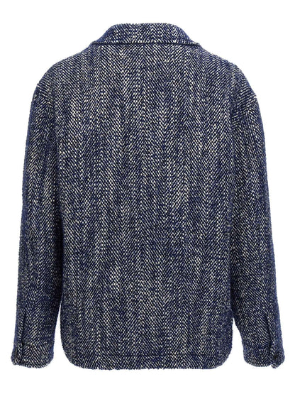 Blue Wool Full-Length Jacket