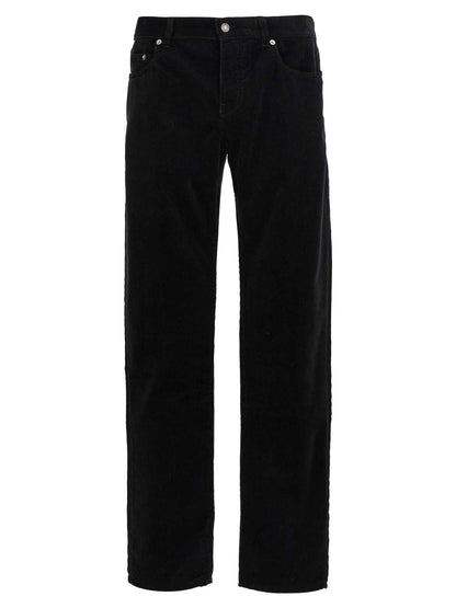 Black Cotton Casual Pants