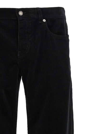 Black Cotton Casual Pants