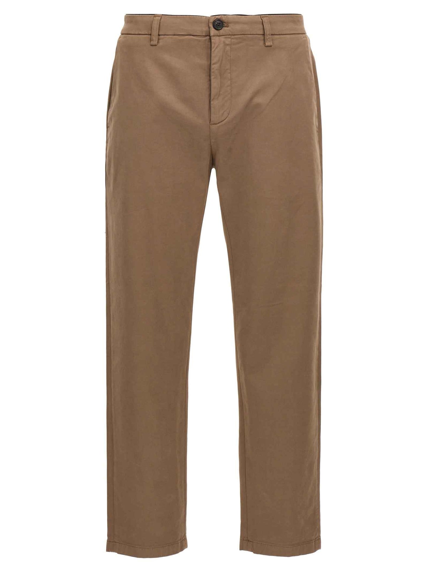 Brown Cotton Casual Pants