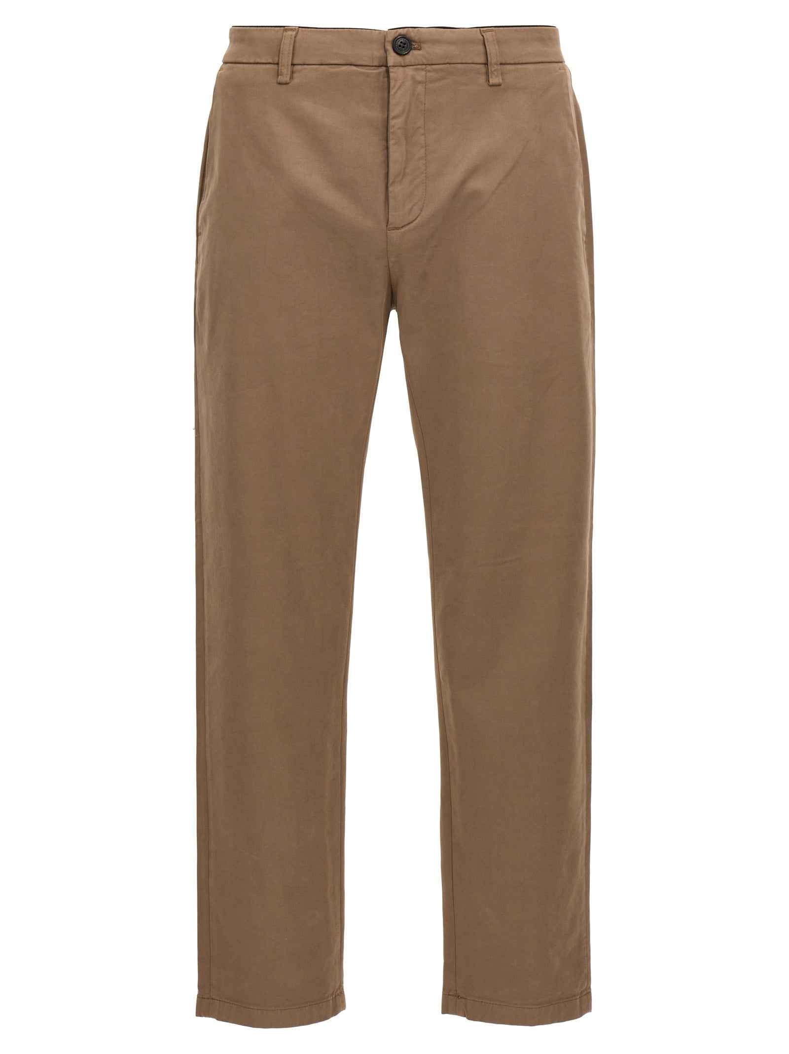 Brown Cotton Casual Pants