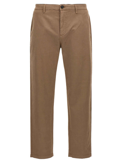 Brown Cotton Casual Pants