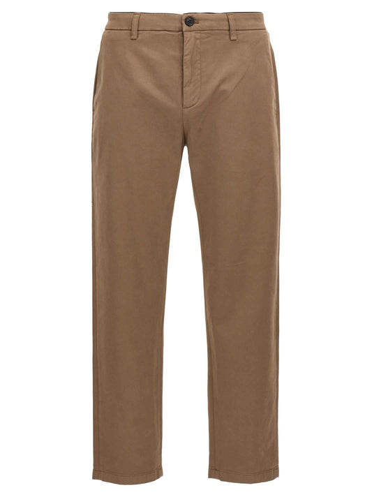 Brown Cotton Casual Pants
