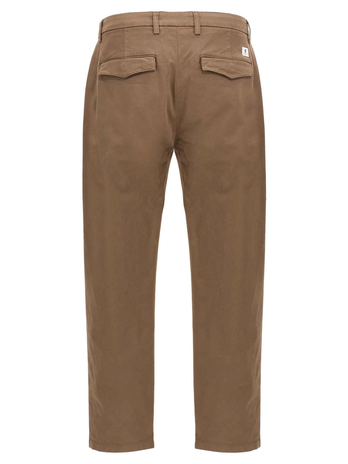 Brown Cotton Casual Pants