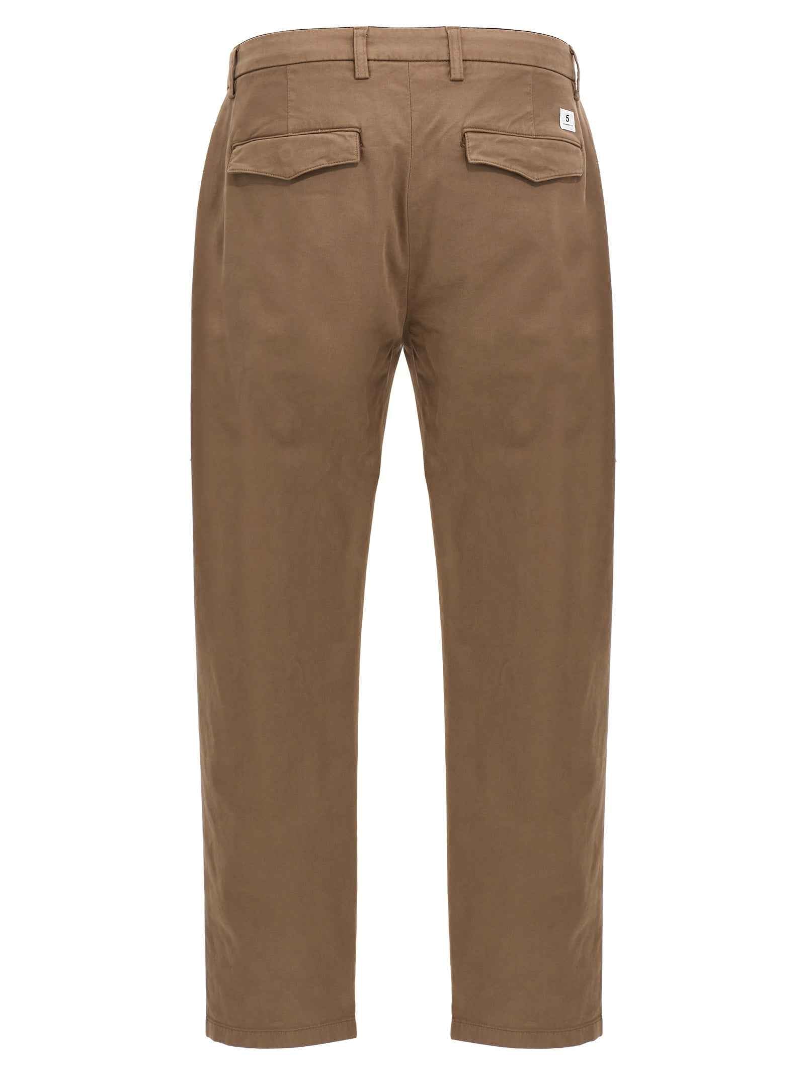 Brown Cotton Casual Pants