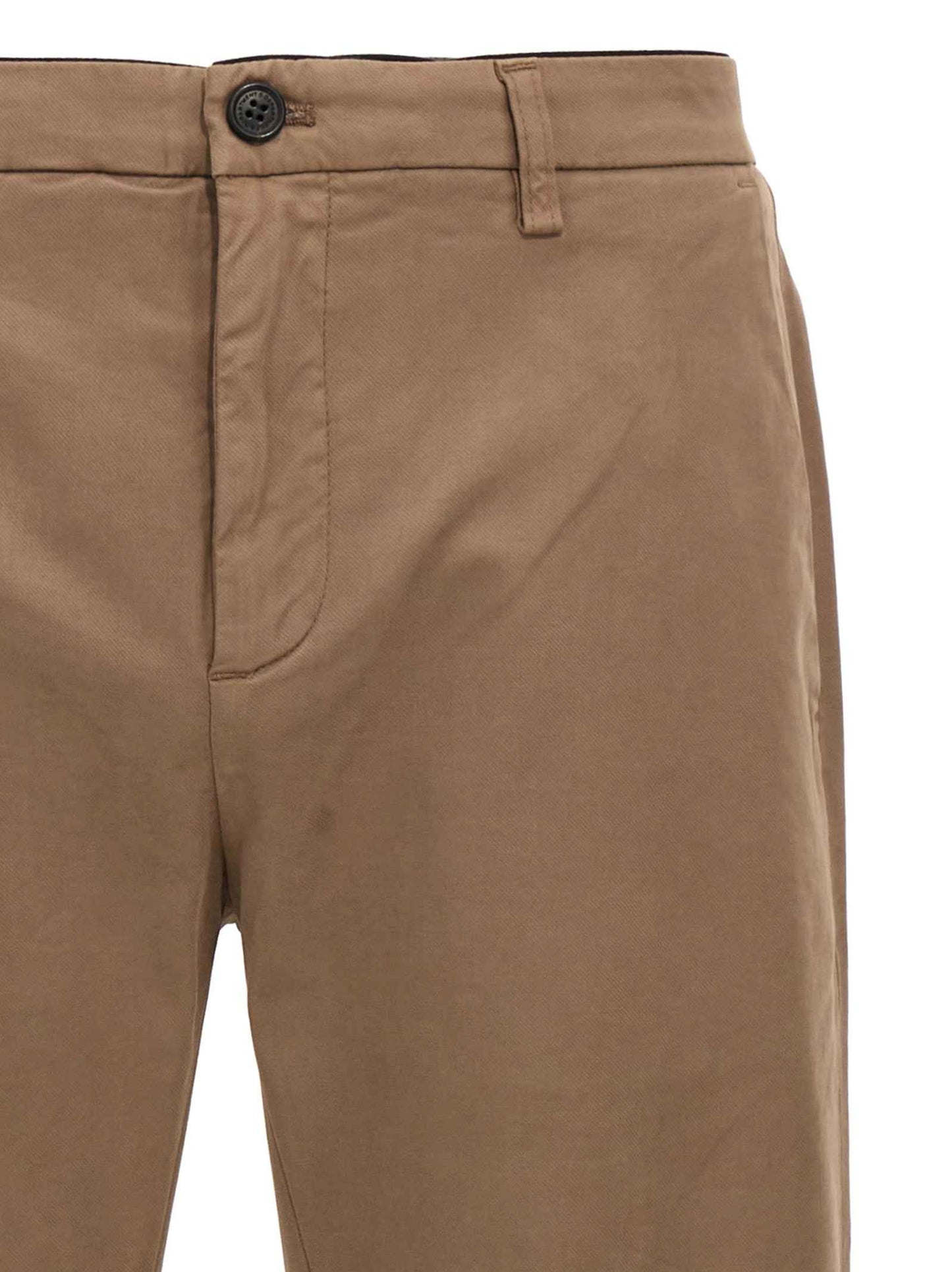 Brown Cotton Casual Pants