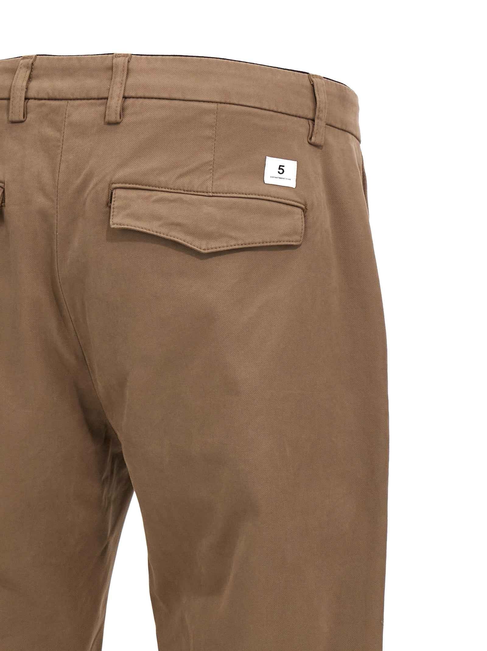 Brown Cotton Casual Pants