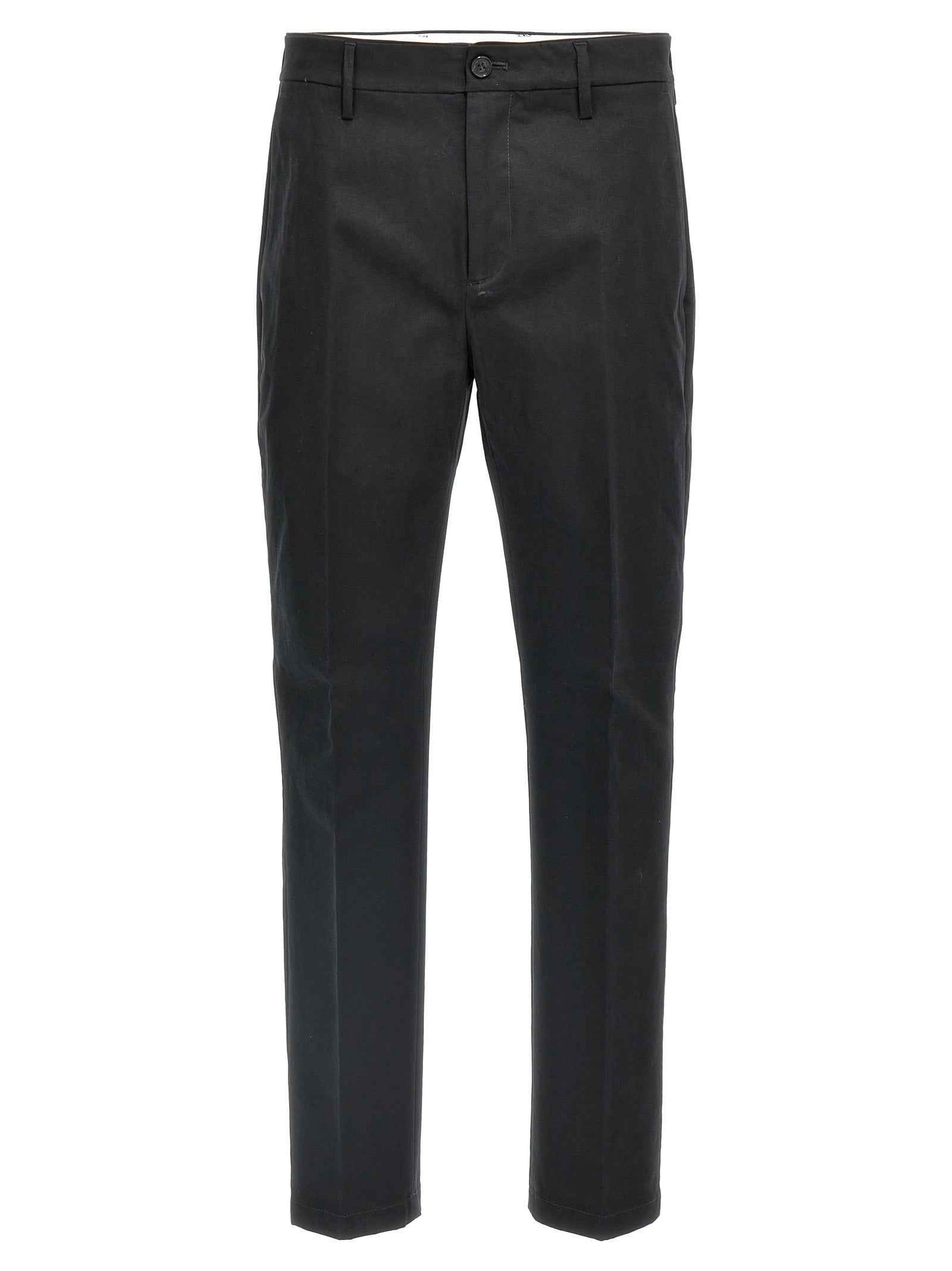 Black Cotton Casual Pants