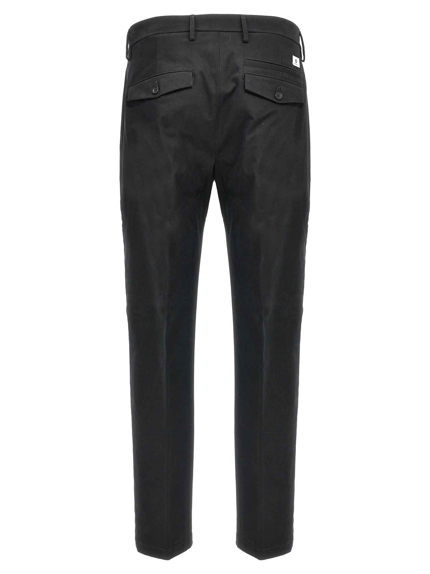 Black Cotton Casual Pants