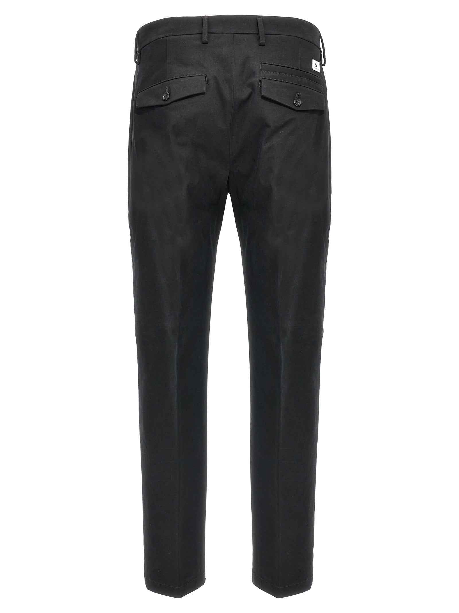 Black Cotton Casual Pants