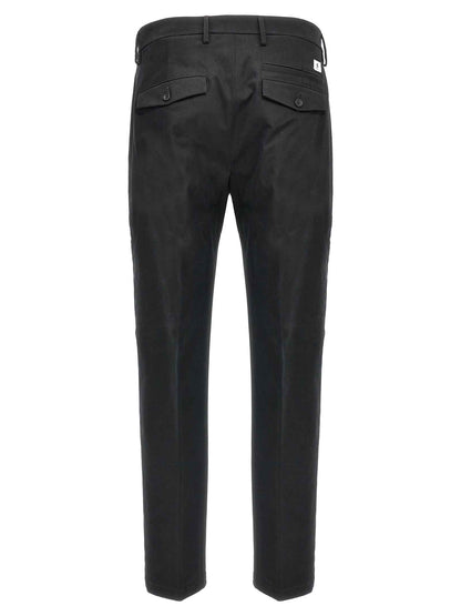 Black Cotton Casual Pants