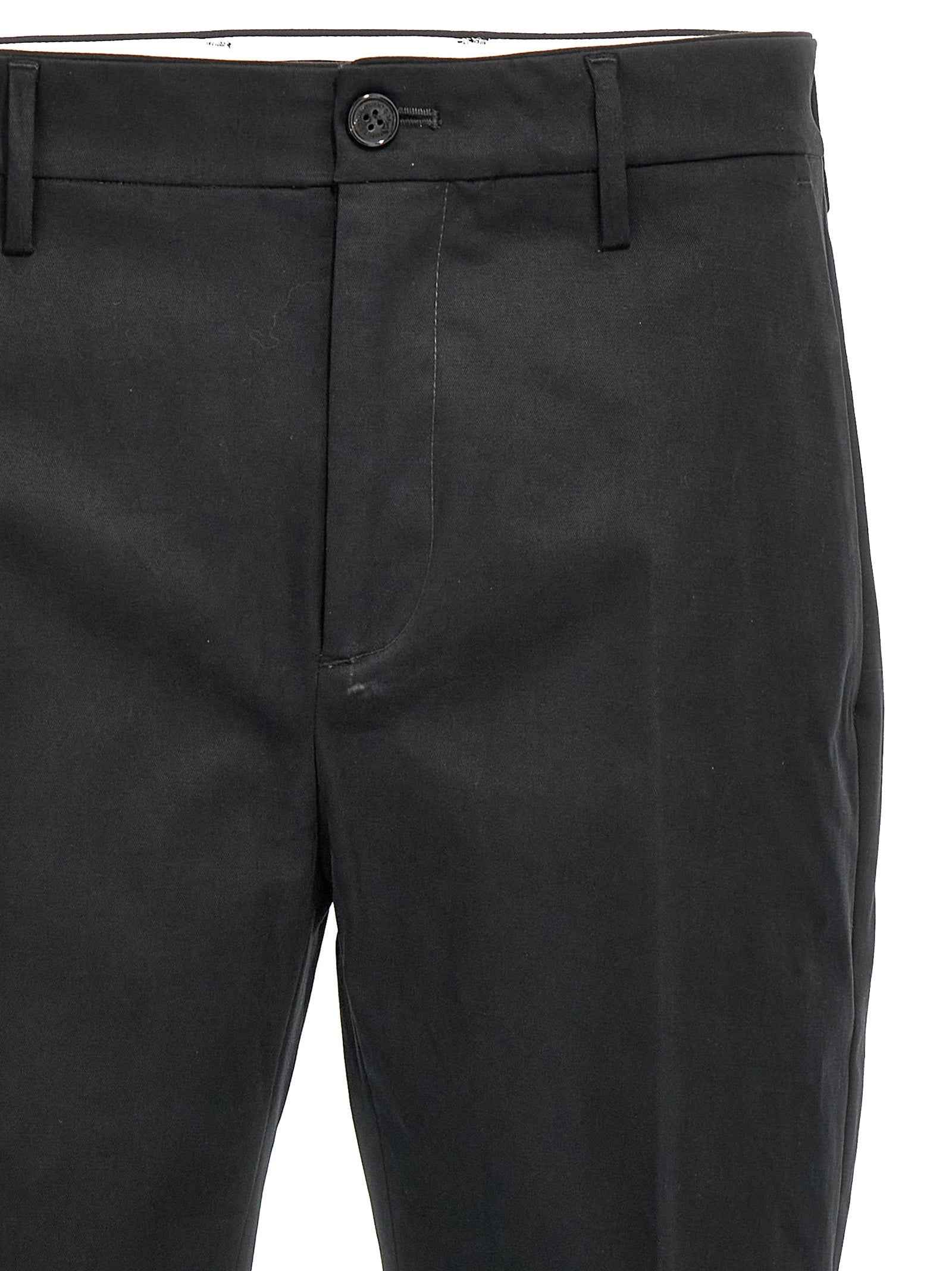 Black Cotton Casual Pants