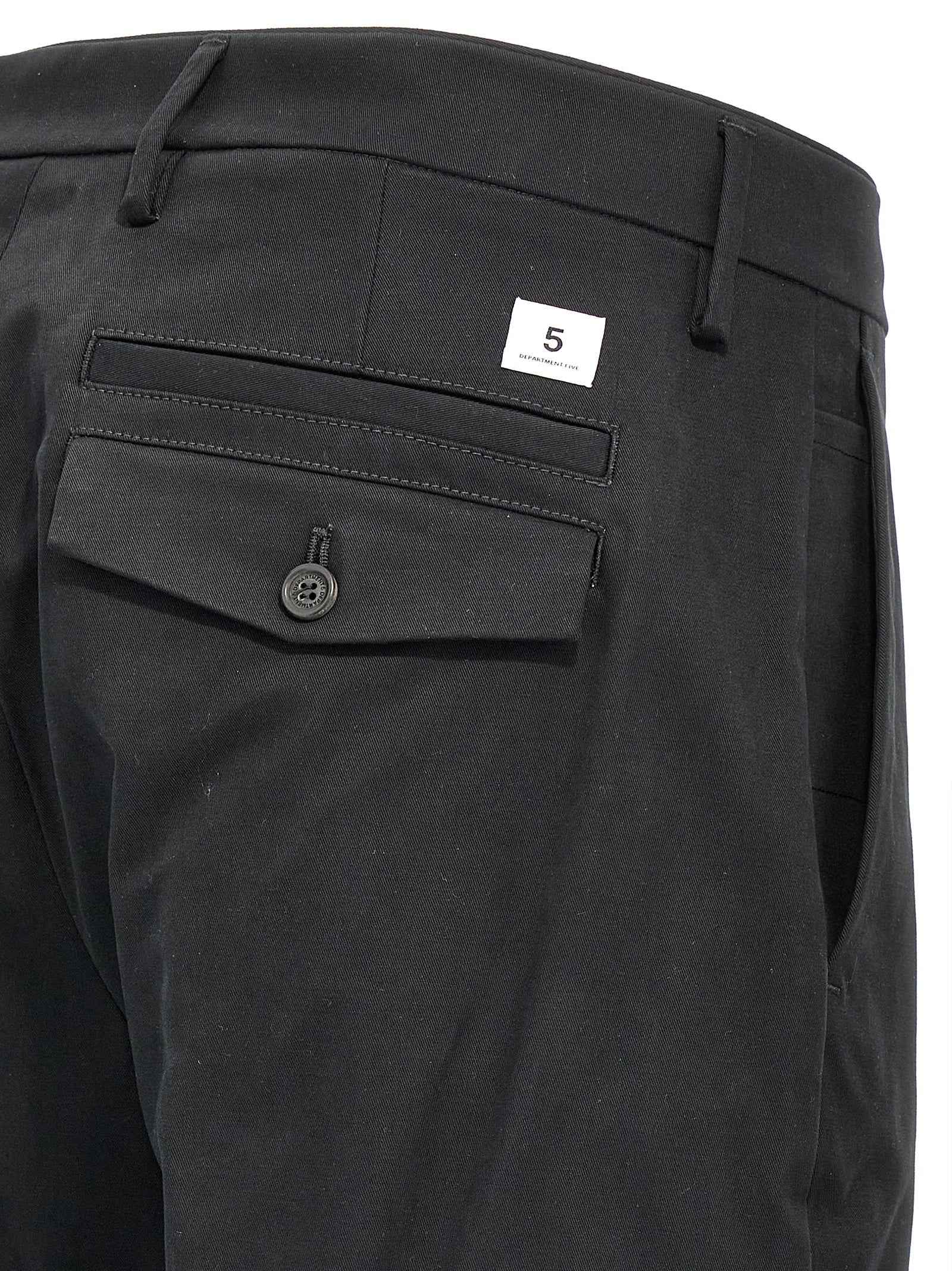 Black Cotton Casual Pants