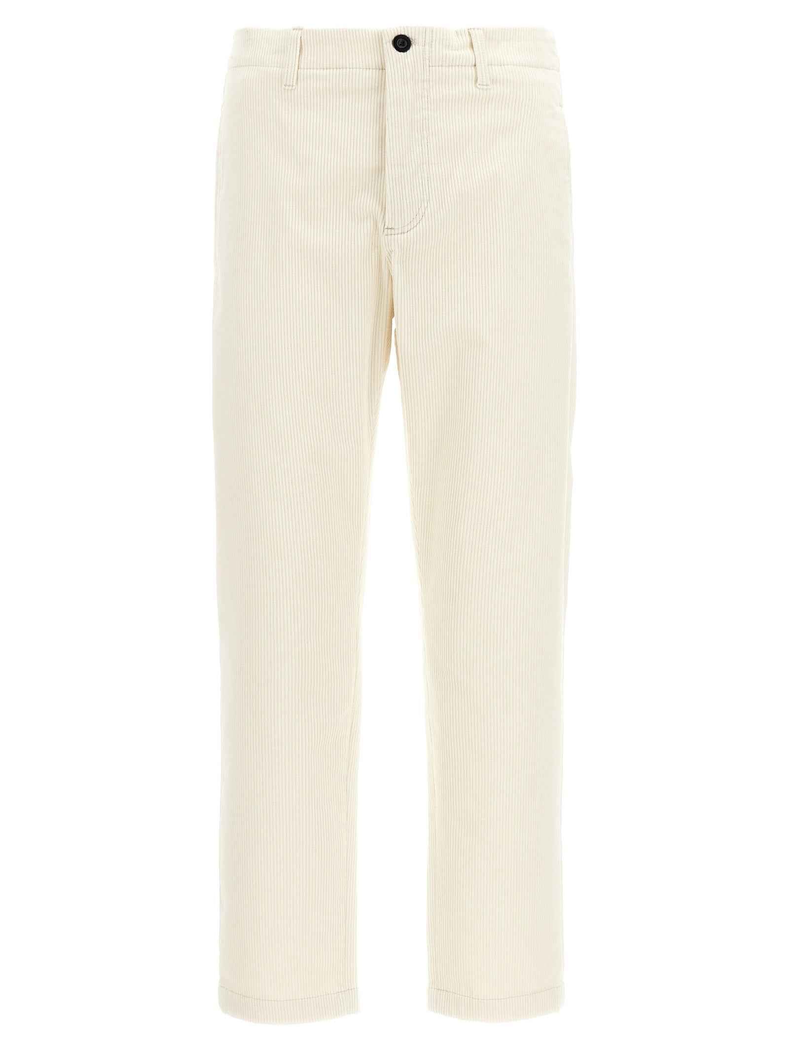 White Cotton Casual Pants