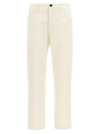 White Cotton Casual Pants