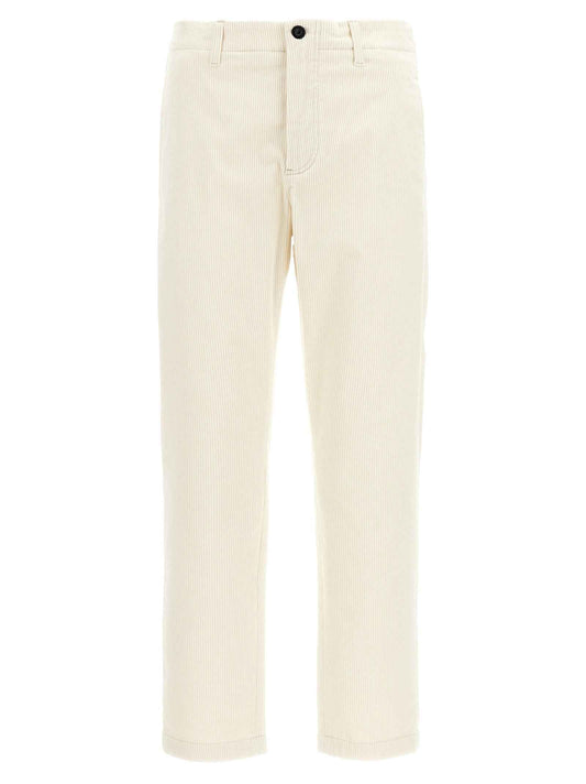 White Cotton Casual Pants