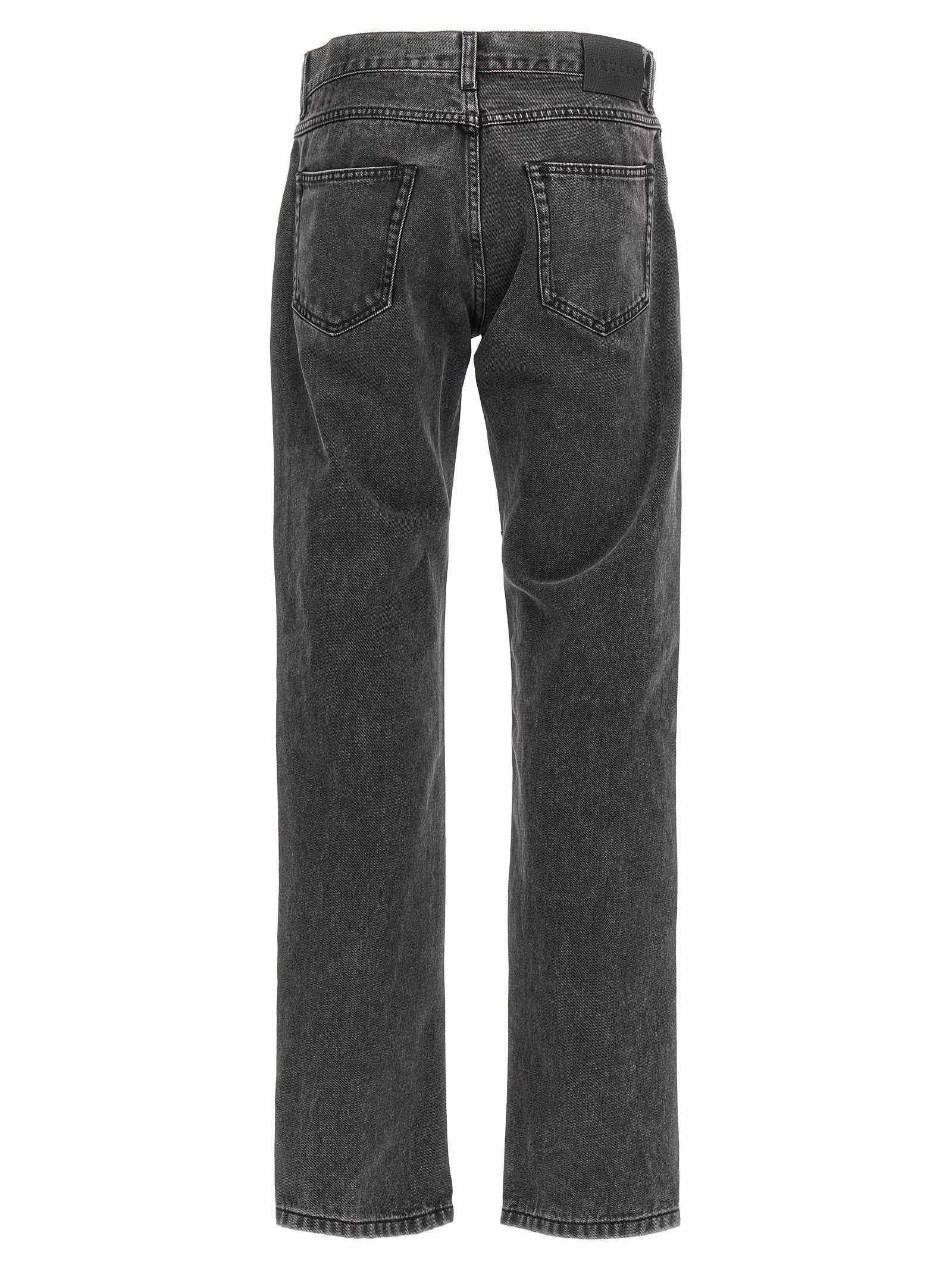 Black Cotton Straight-Leg Jeans