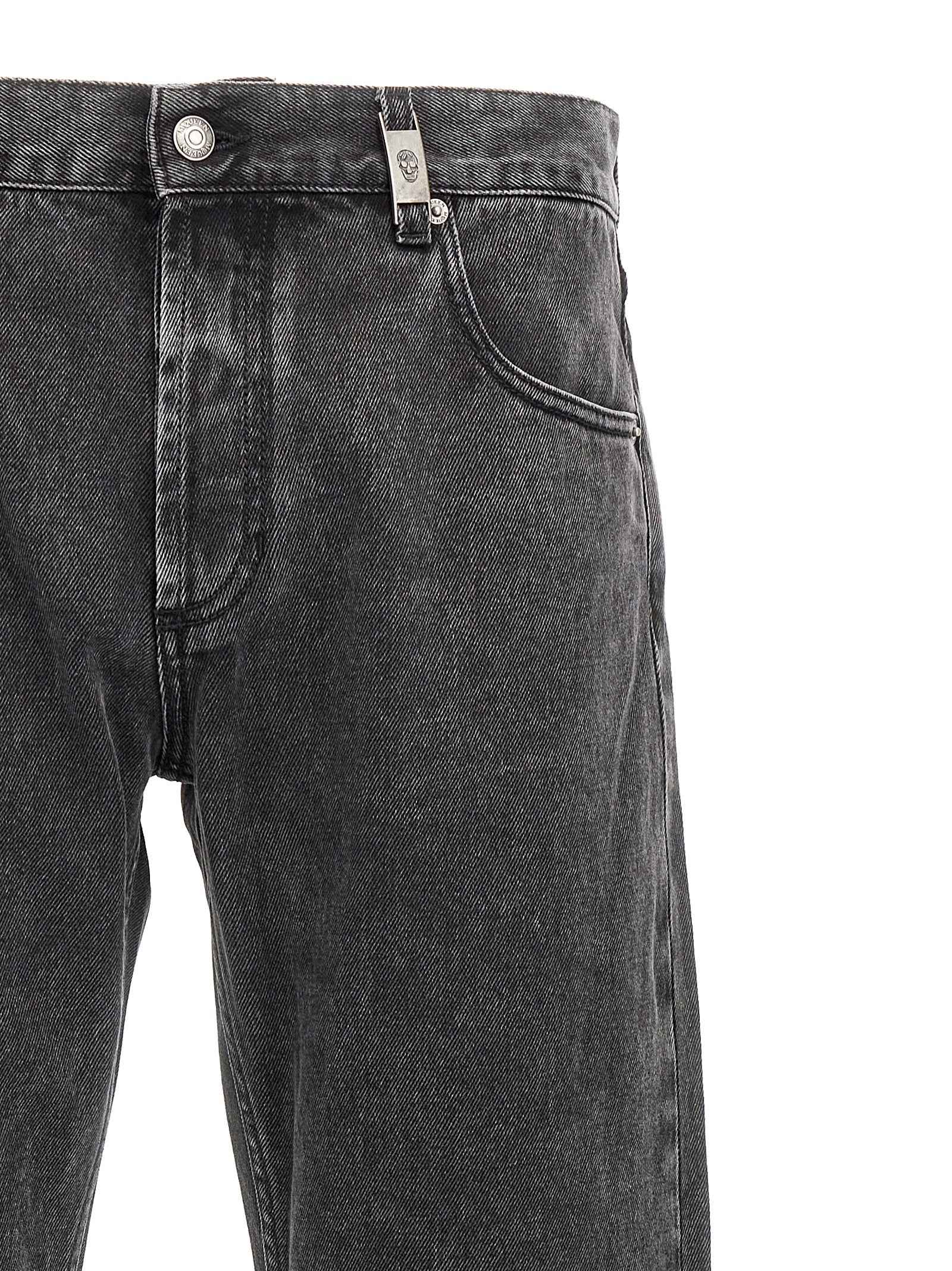 Black Cotton Straight-Leg Jeans