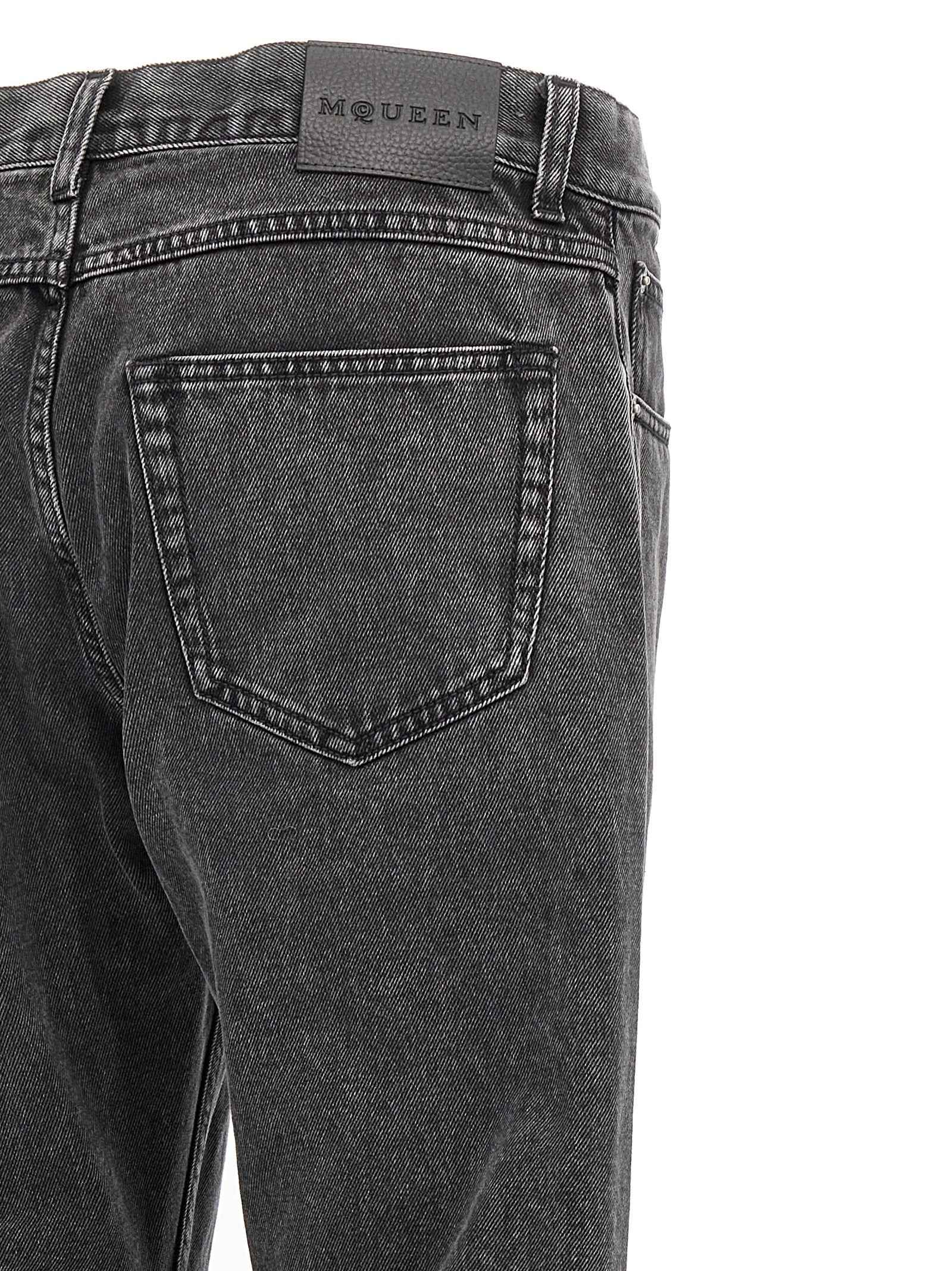 Black Cotton Straight-Leg Jeans