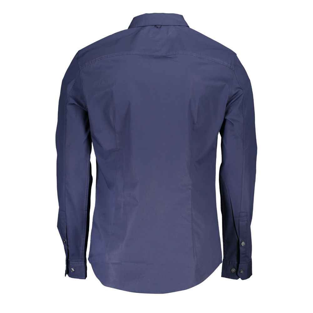 Blue Cotton Mens Shirt