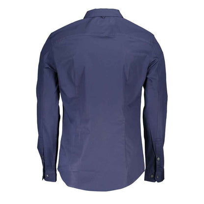 Blue Cotton Mens Shirt