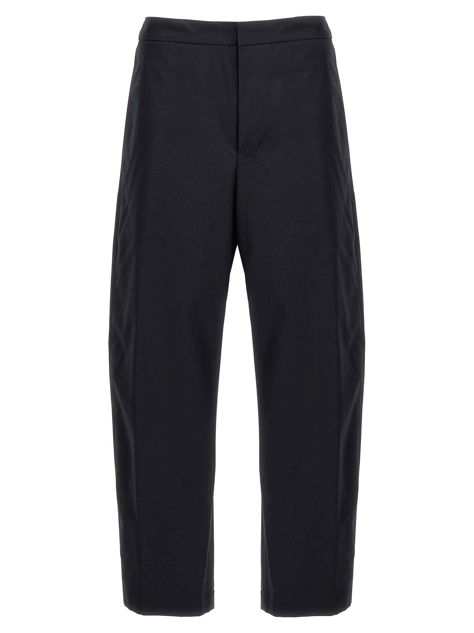 Blue Cotton Casual Pants