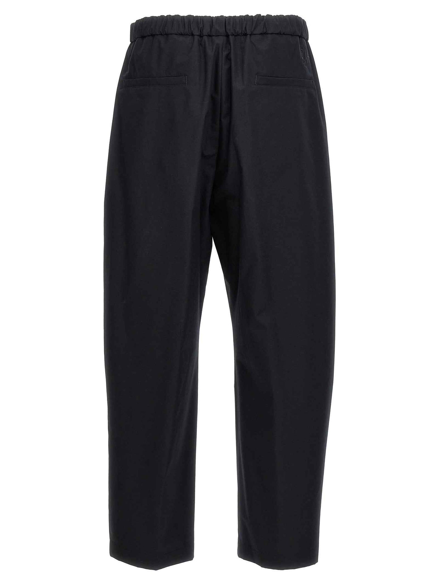 Blue Cotton Casual Pants