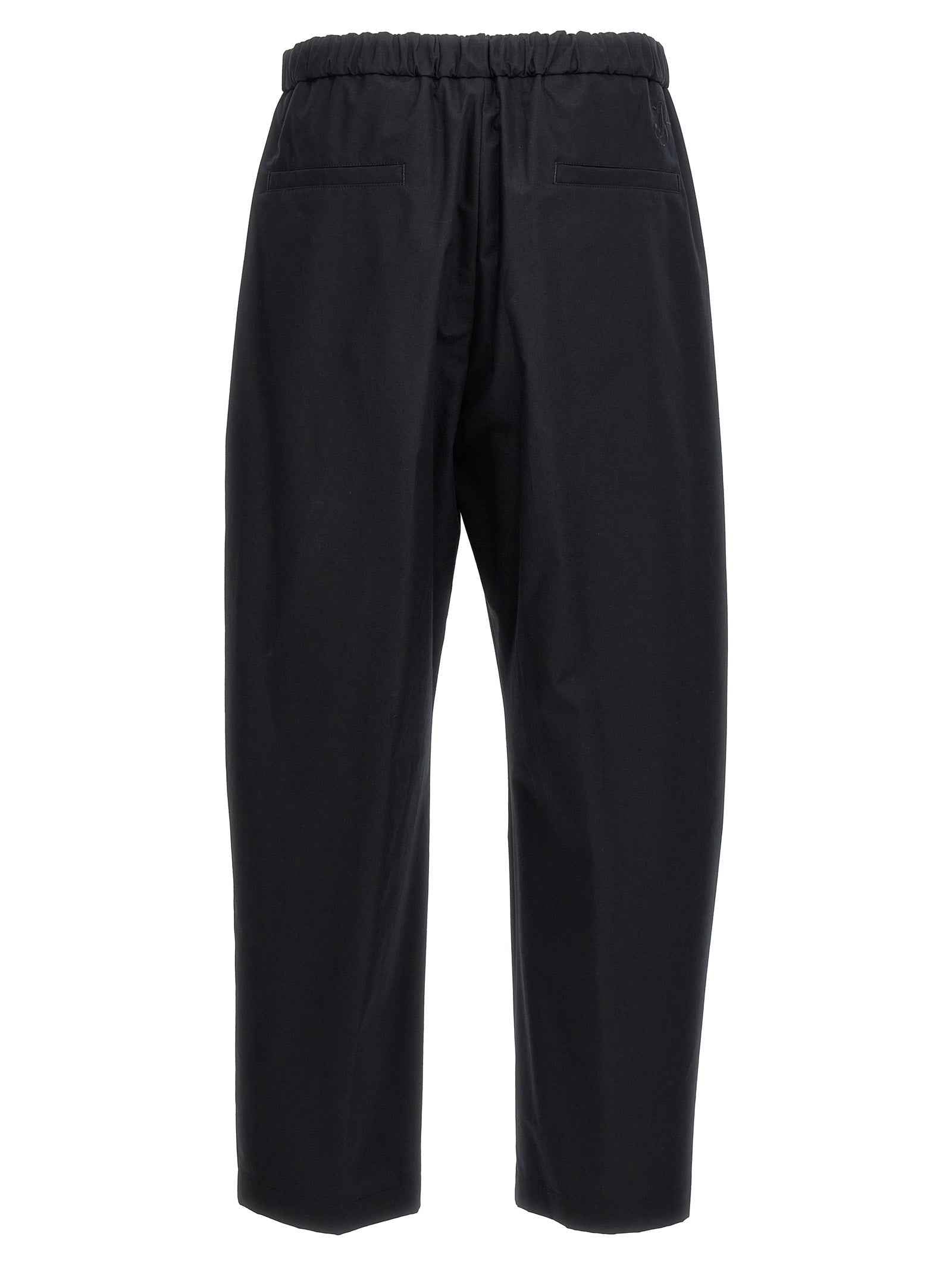 Blue Cotton Casual Pants