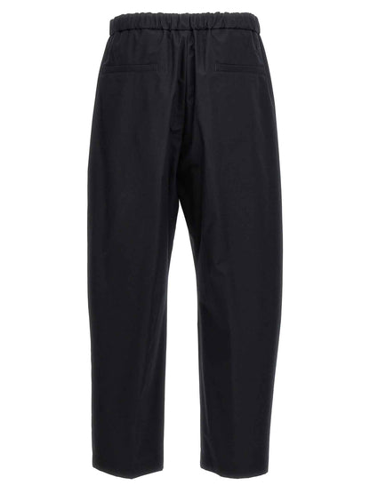 Blue Cotton Casual Pants