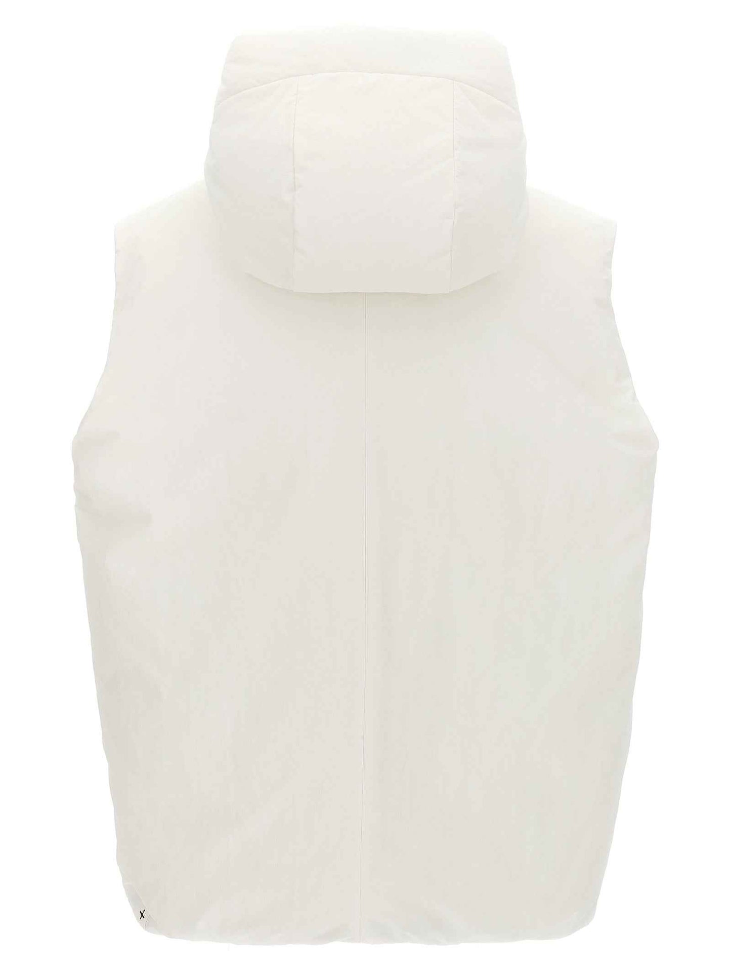 White Polyester Sleeveless Jacket