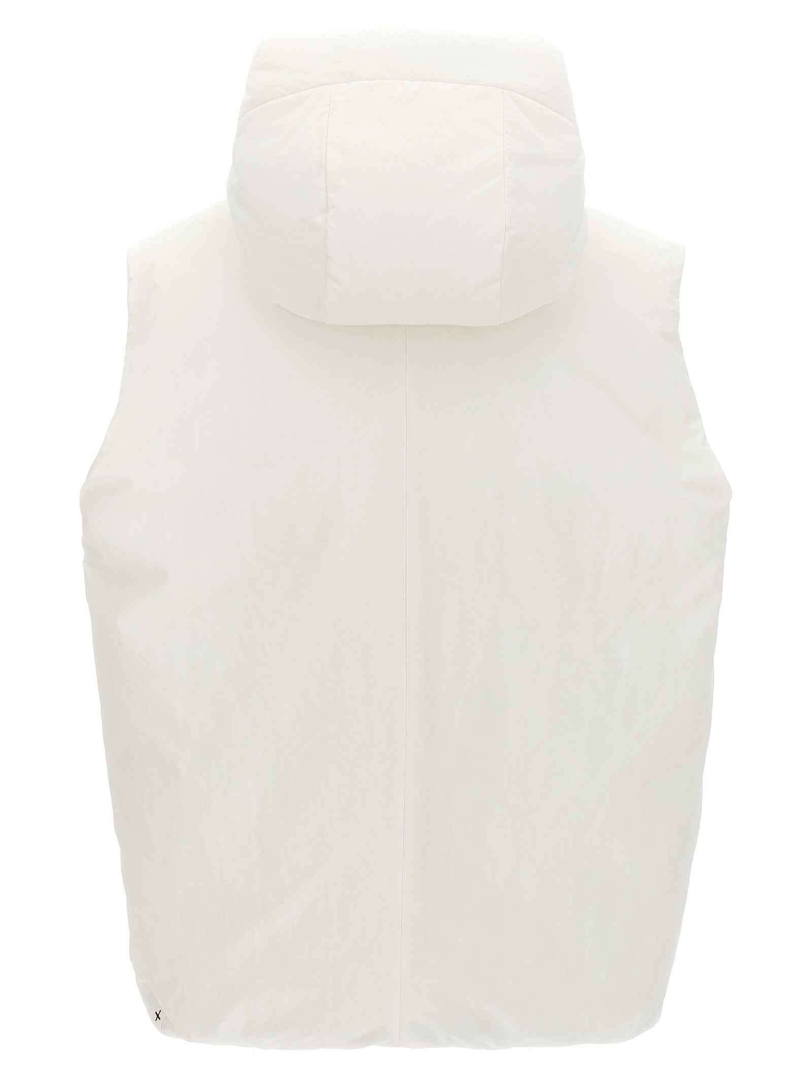 White Polyester Sleeveless Jacket