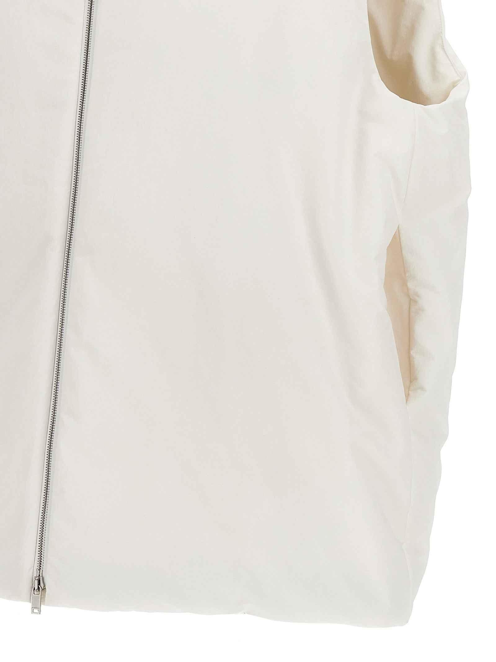 White Polyester Sleeveless Jacket
