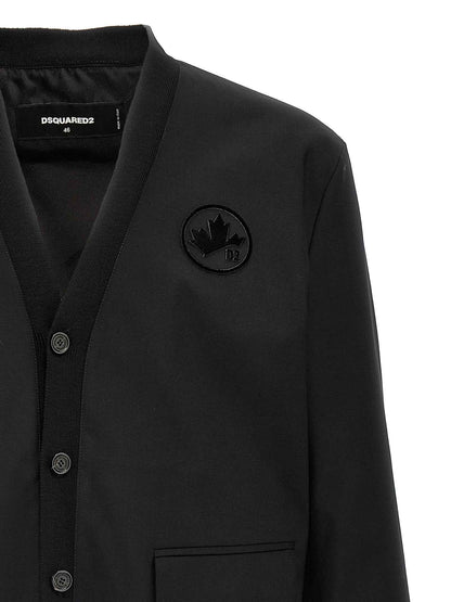 Black Wool Cardigan