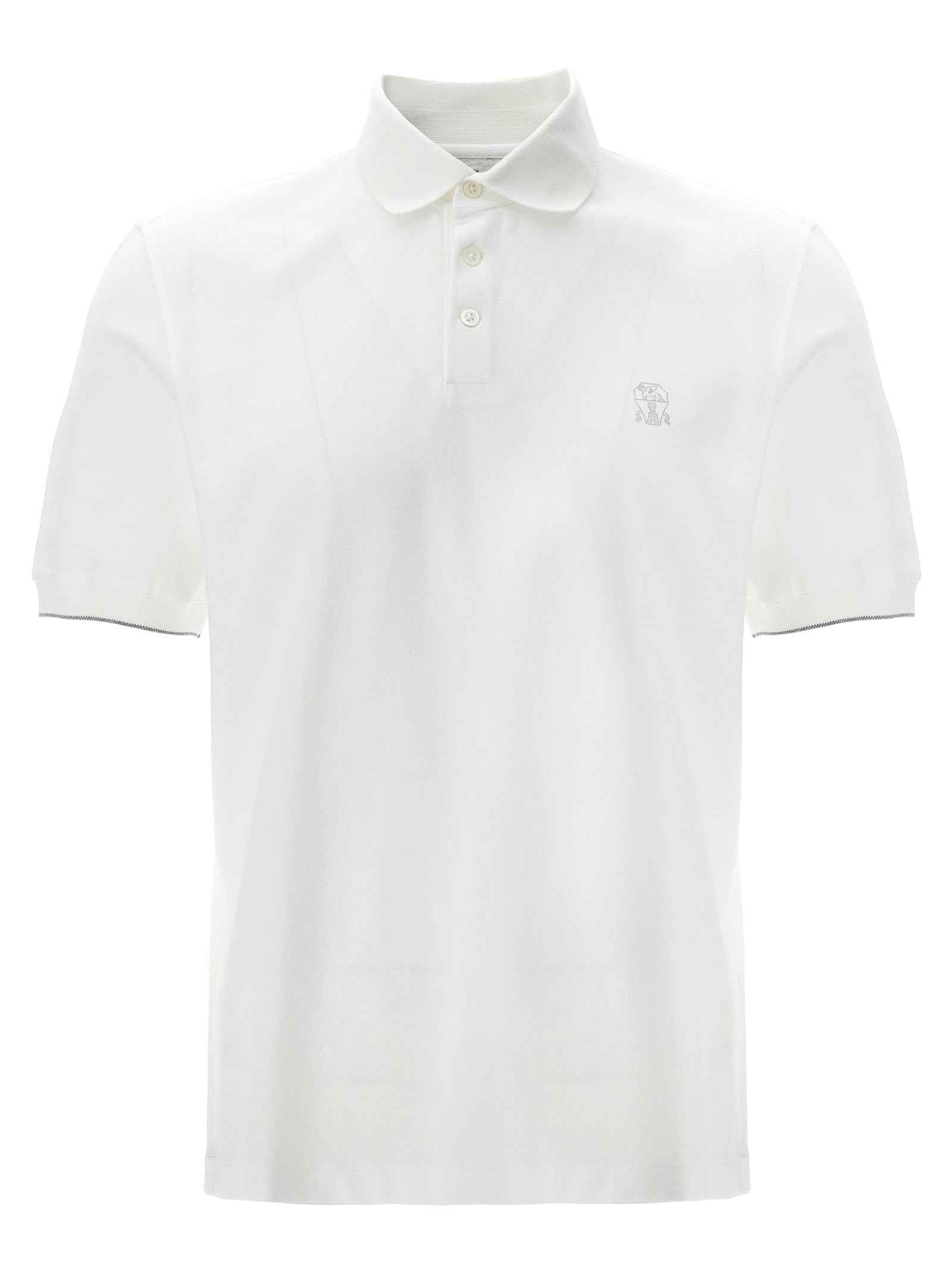 White Cotton Polo Shirt