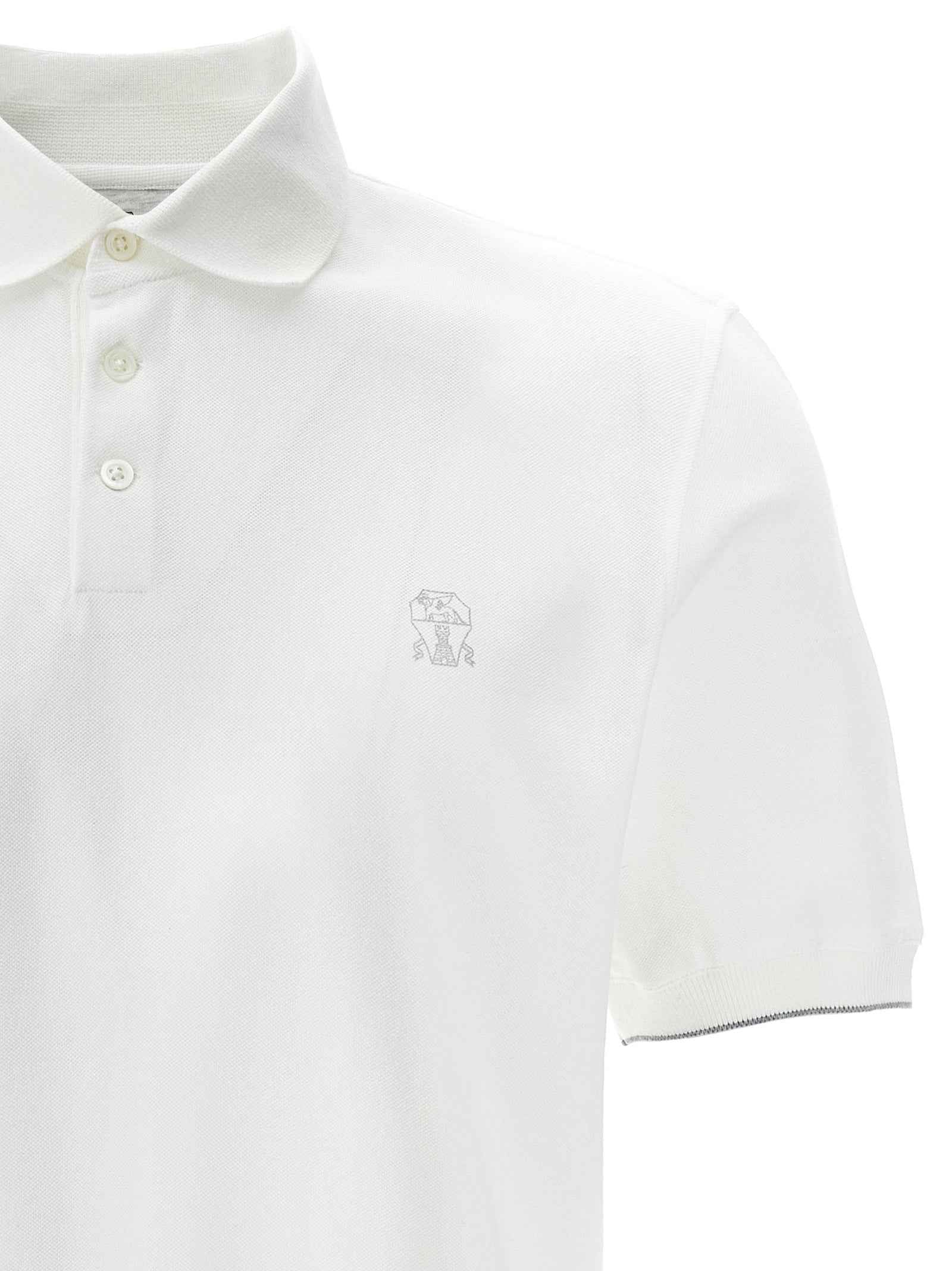White Cotton Polo Shirt