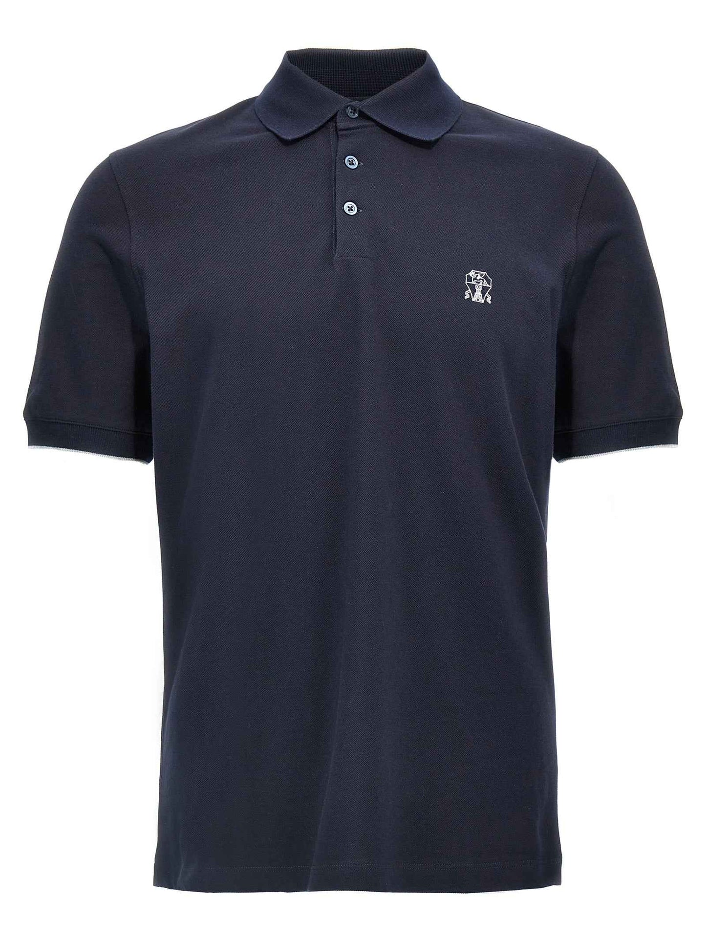 Blue Cotton Polo Shirt