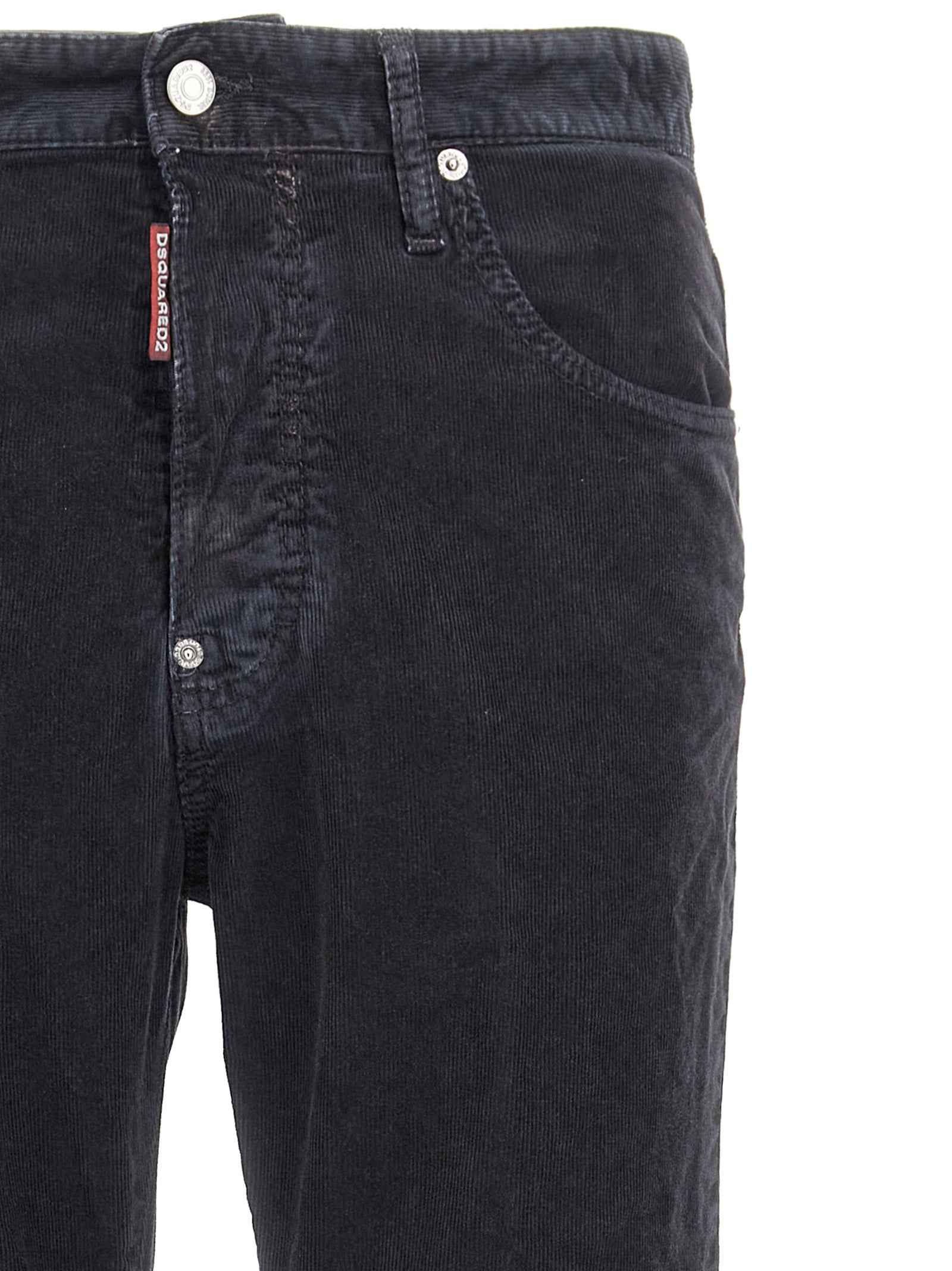 Blue Cotton Casual Pants