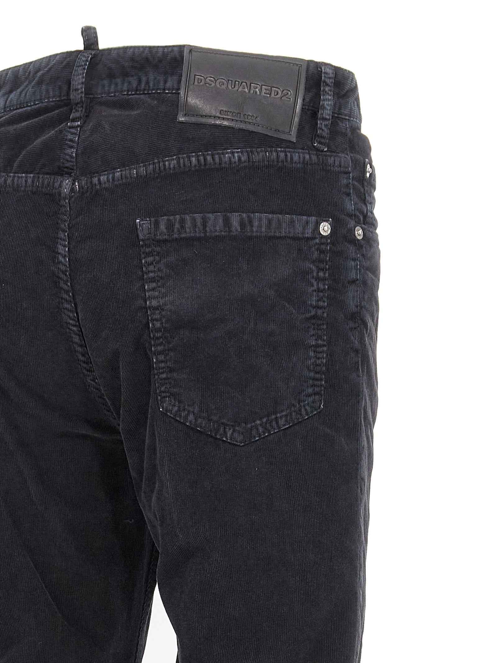 Blue Cotton Casual Pants