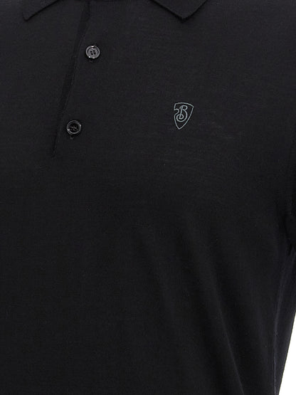 Black Wool Polo Shirt