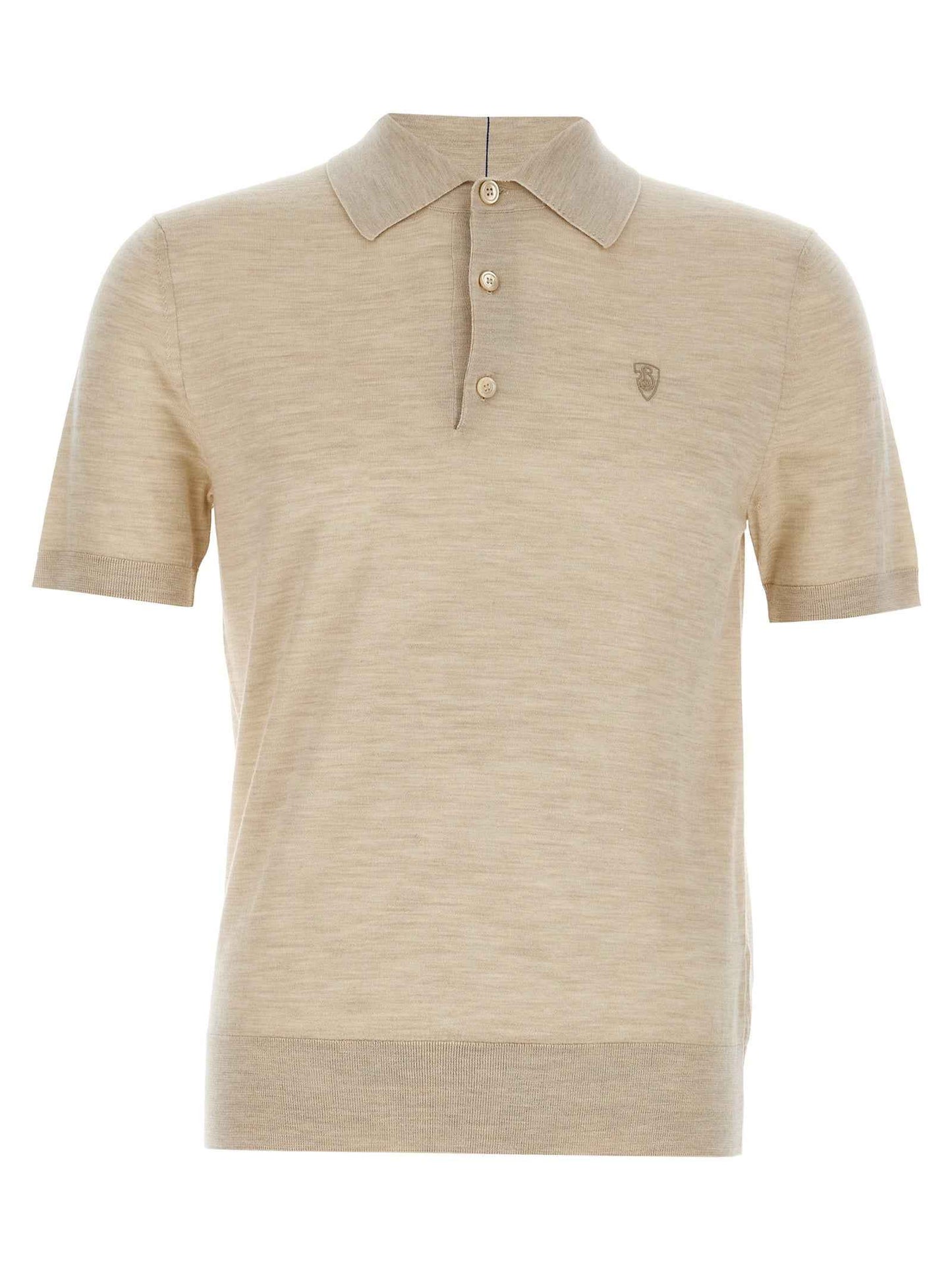 Beige Wool Polo Shirt