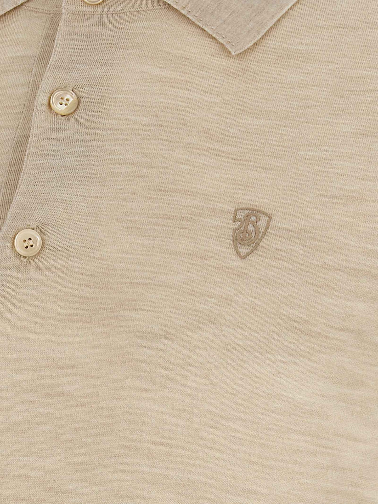 Beige Wool Polo Shirt